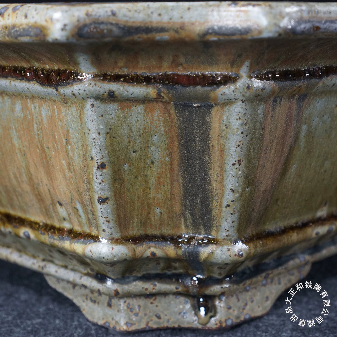 17.6 inch (44.8cm) Large Rectangular Yixing Dazhenghe Kiln High-Temp Glazed Bonsai Pot Corner View