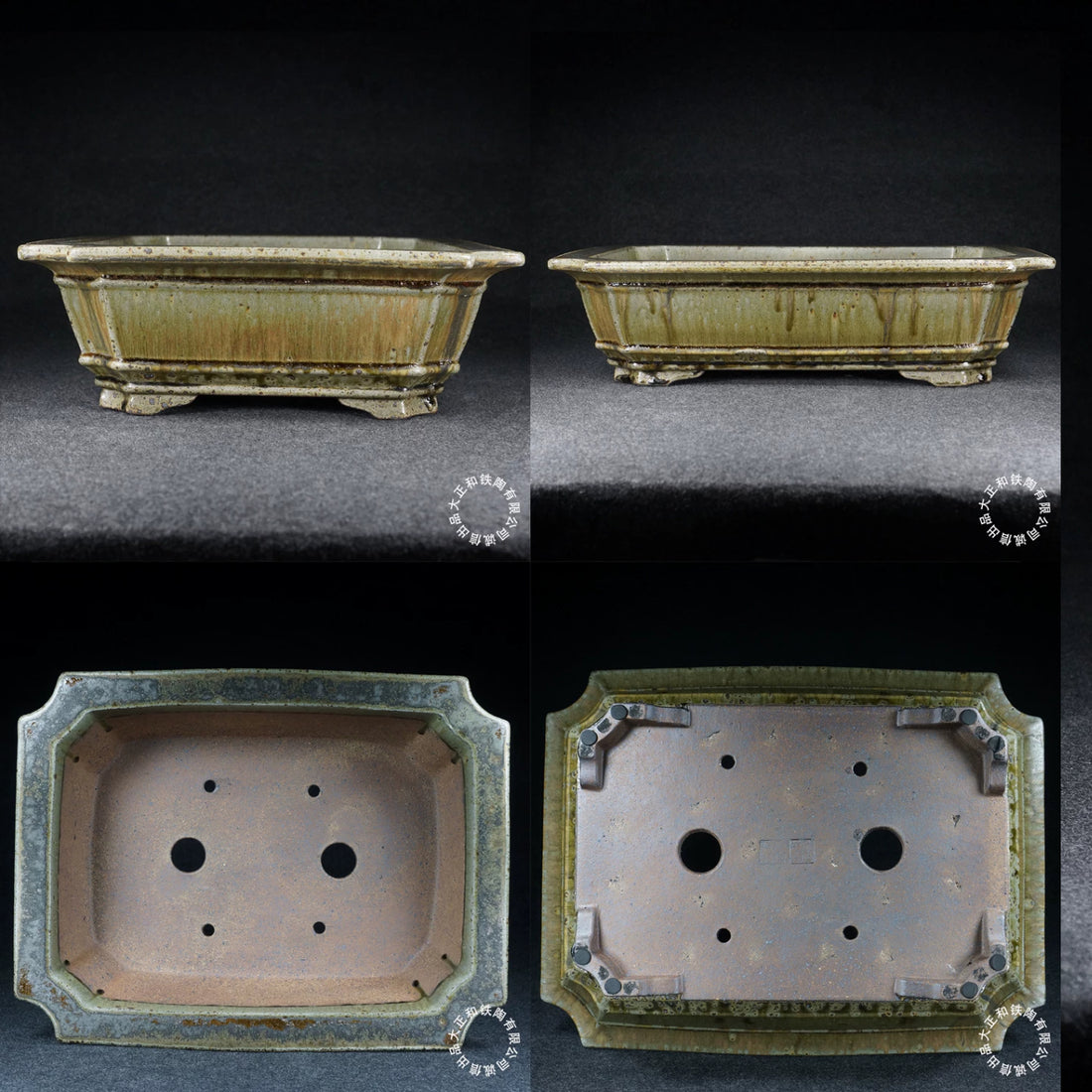 17.6 inch (44.8cm) Large Rectangular Yixing Dazhenghe Kiln High-Temp Glazed Bonsai Pot Multi Angle View