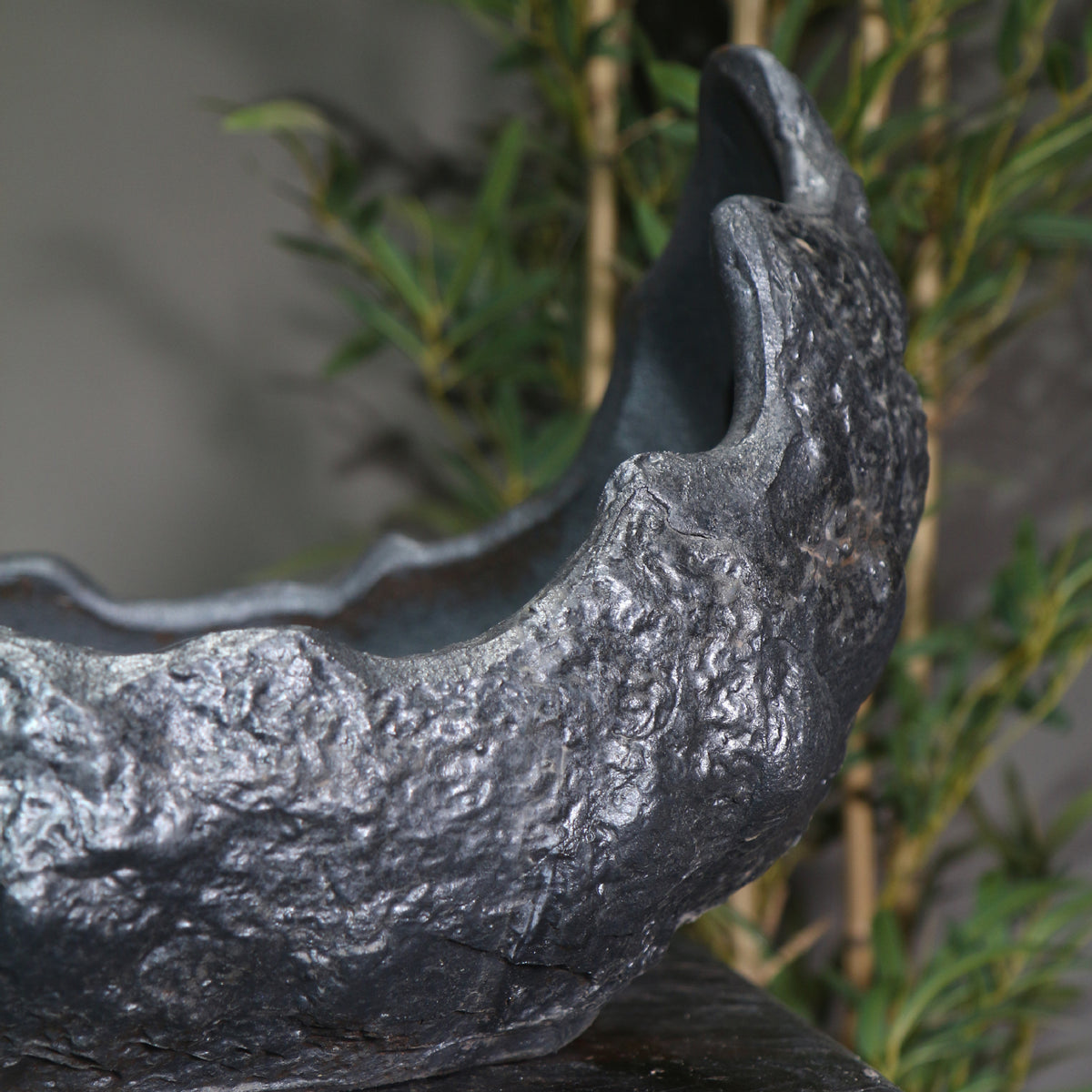 17.7" (45cm) Extra Large Handcrafted Crescent Bonsai Pot Close Shot 2