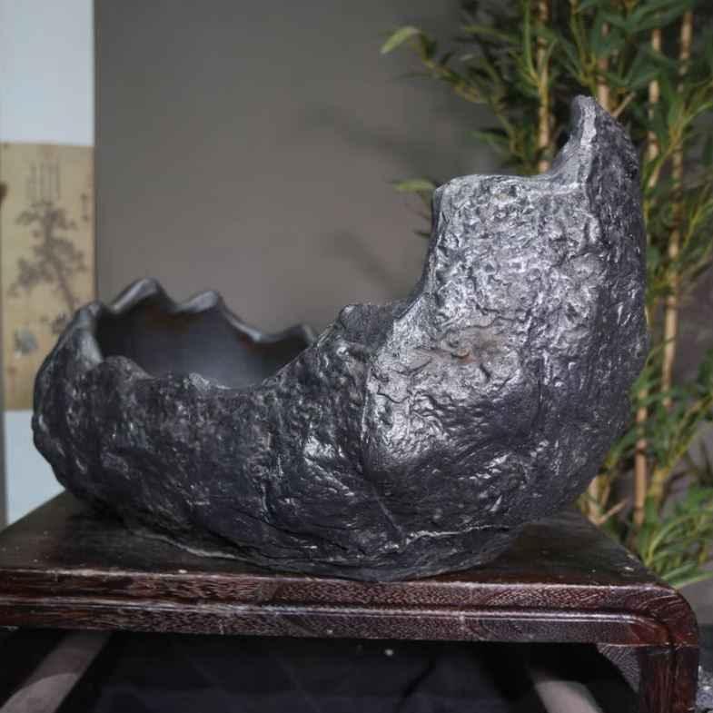 17.7" (45cm) Extra Large Handcrafted Crescent Bonsai Pot