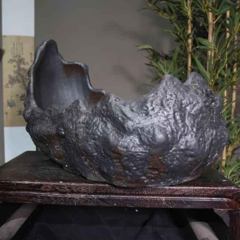 17.7" (45cm) Extra Large Handcrafted Crescent Bonsai Pot