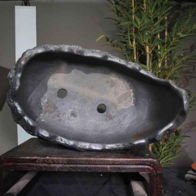 17.7" (45cm) Extra Large Handcrafted Crescent Bonsai Pot
