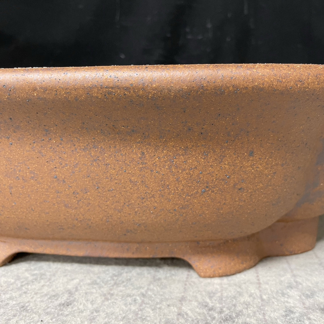 17.7 inch (45cm) Large Handmade Lotus-Shaped Bonsai Pot w Soft Curved Walls Close Shot