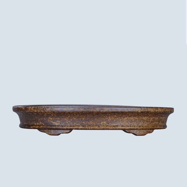 17.7 inch (45cm) Large Oval Unglazed Speckled Finish Shallow Forest Bonsai Pot