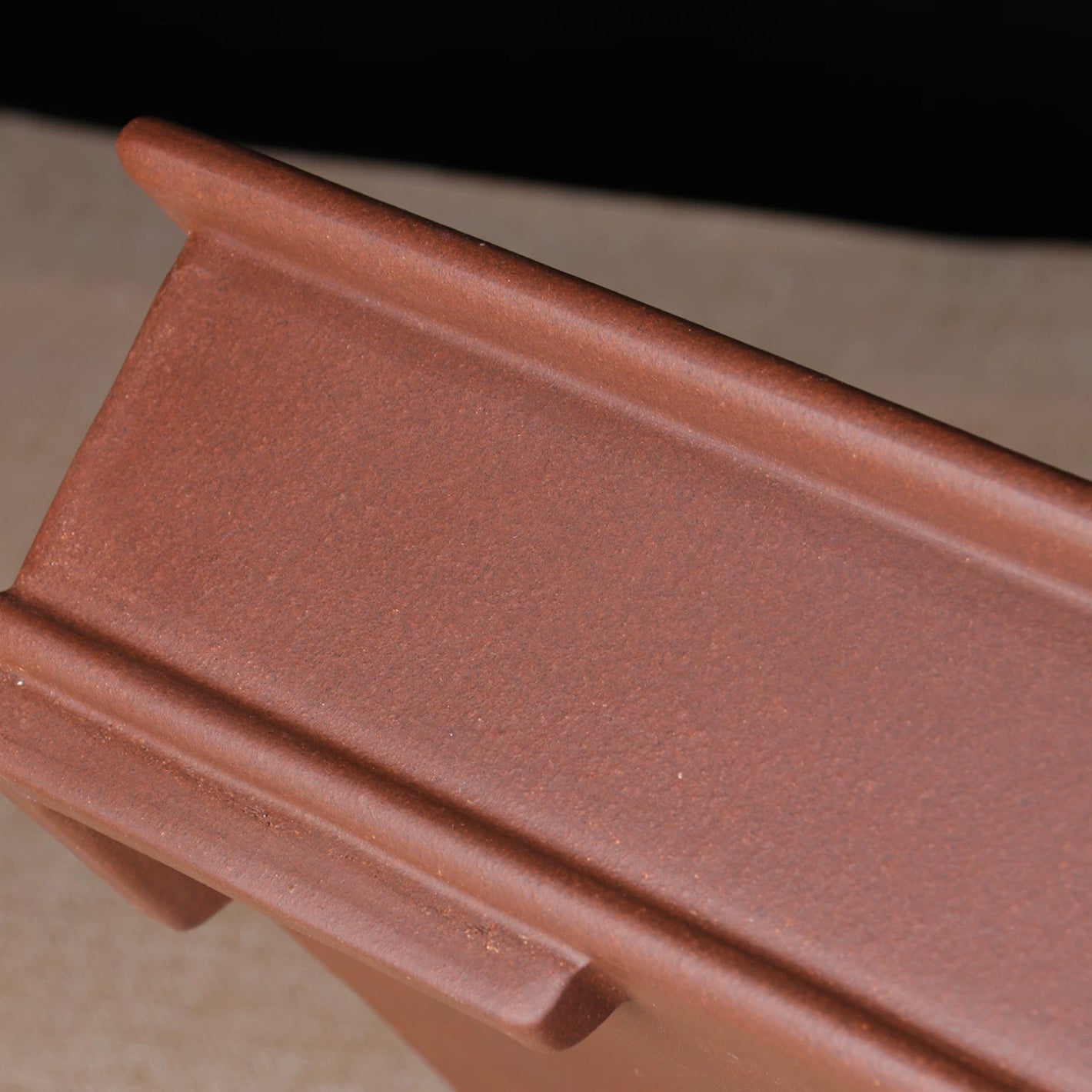 17.7 inch (45cm) Large Rectangular Traditional Unglazed Premium Bonsai Pot Close Shot