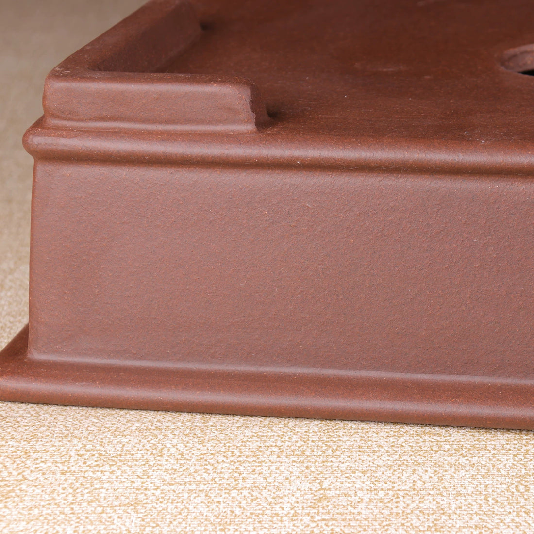 17.7 inch (45cm) Large Rectangular Traditional Unglazed Premium Bonsai Pot Close Shot