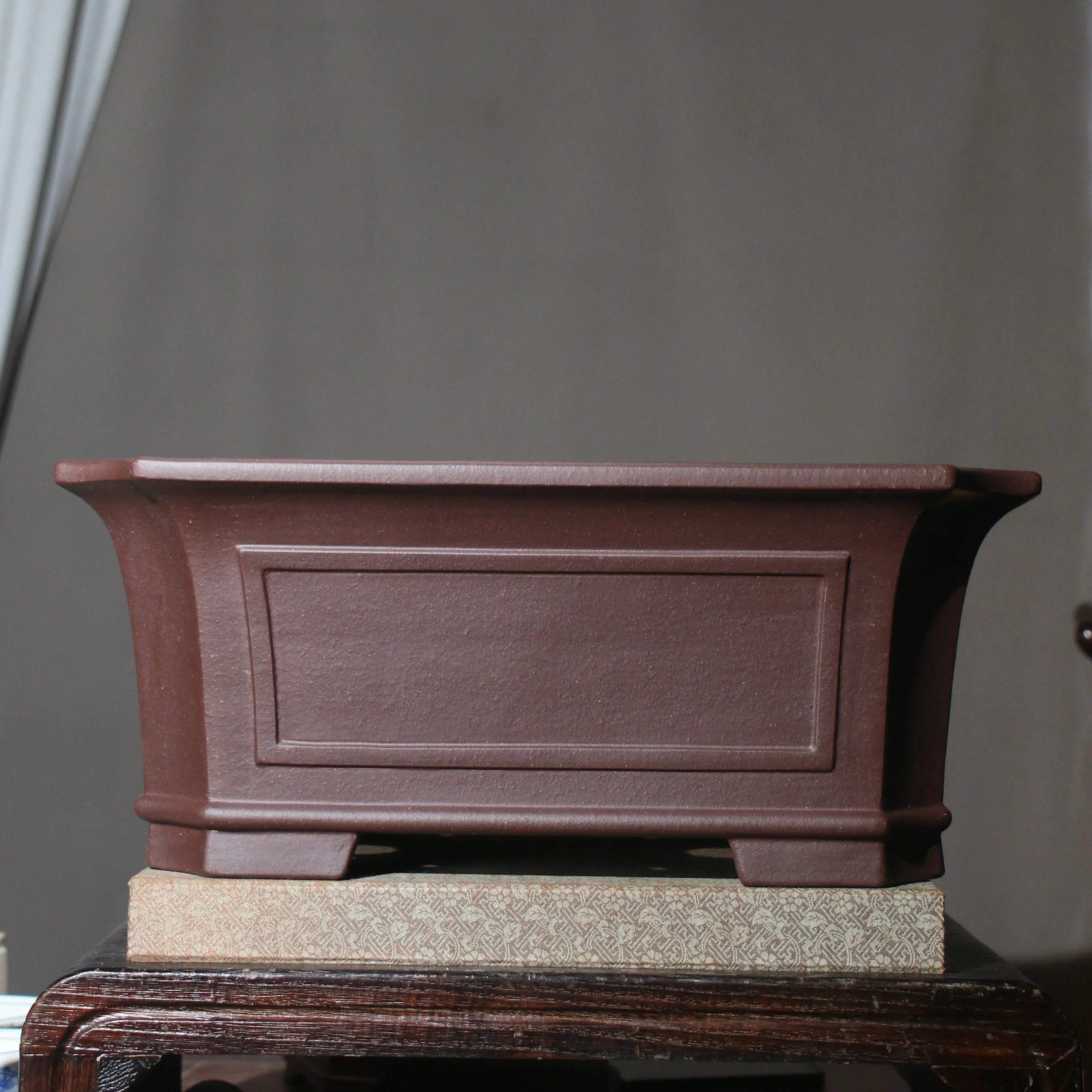 17" (43cm) Large High-Grade Rectangular Deep Unglazed Bonsai Pot