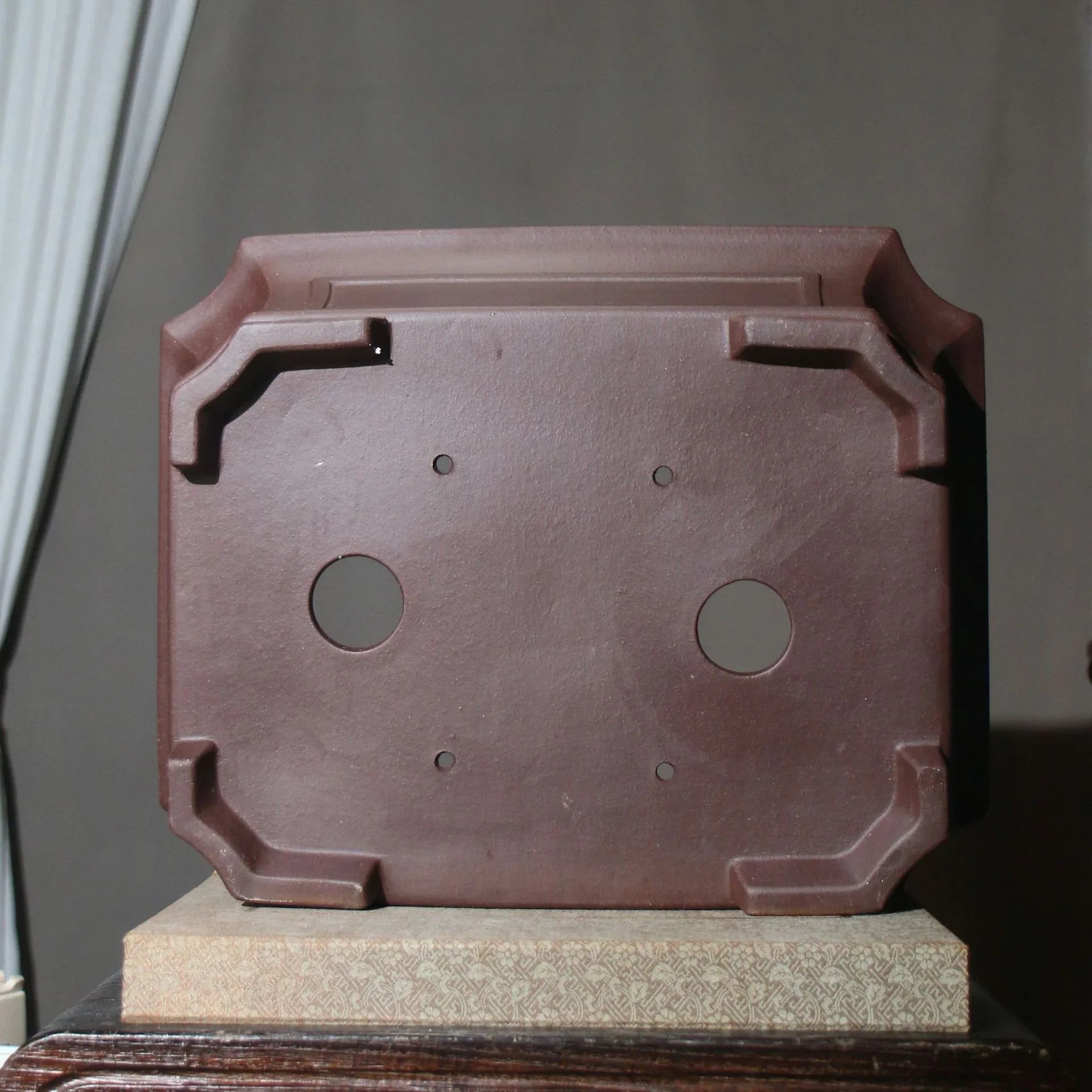 17" (43cm) Large High-Grade Rectangular Deep Unglazed Bonsai Pot Bottom View