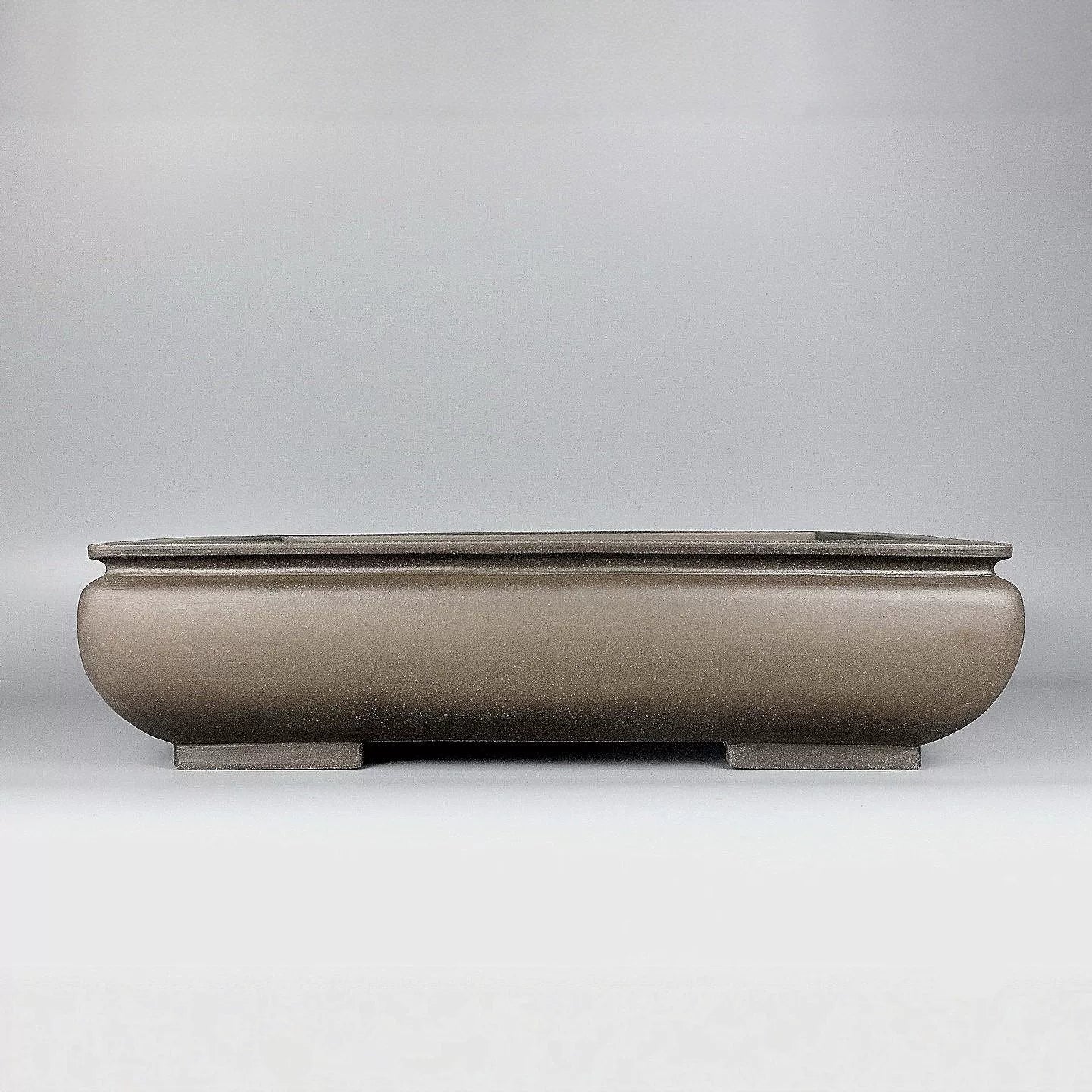 17 inch(44.5cm) Large Rectangular Bell-Shaped Beige Traditional Unglazed Bonsai Pot