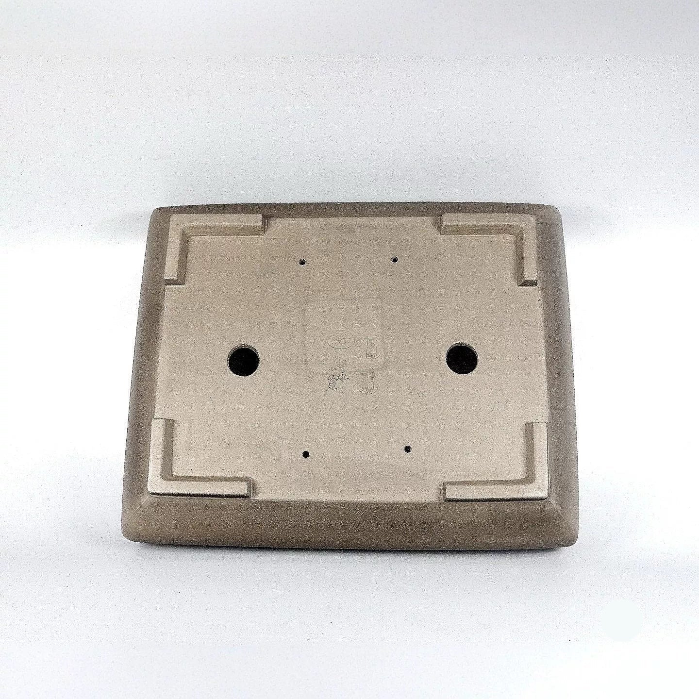 17 inch(44.5cm) Large Rectangular Bell-Shaped Beige Traditional Unglazed Bonsai Pot Bottom View