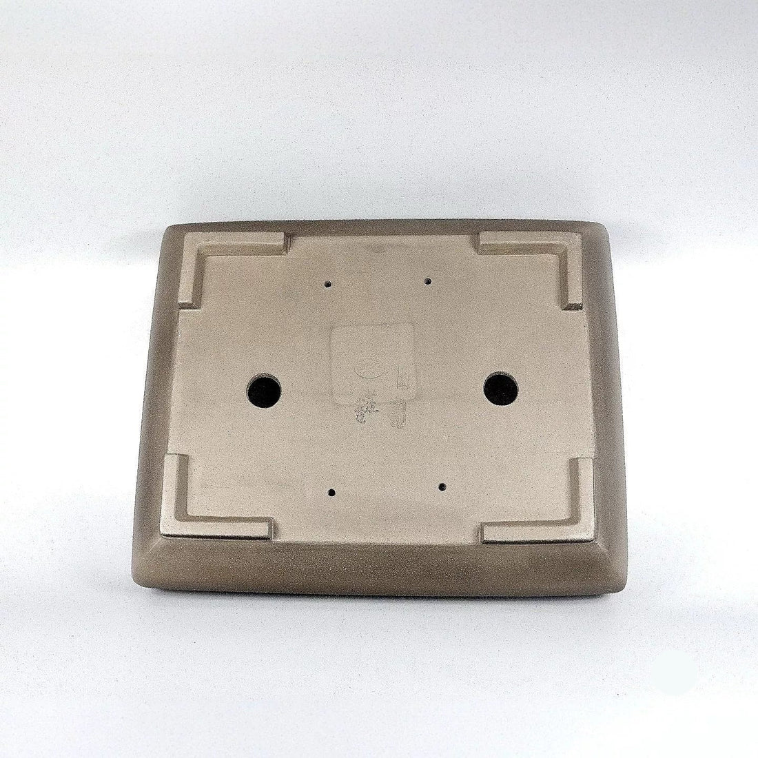 17 inch(44.5cm) Large Rectangular Bell-Shaped Beige Traditional Unglazed Bonsai Pot Bottom View
