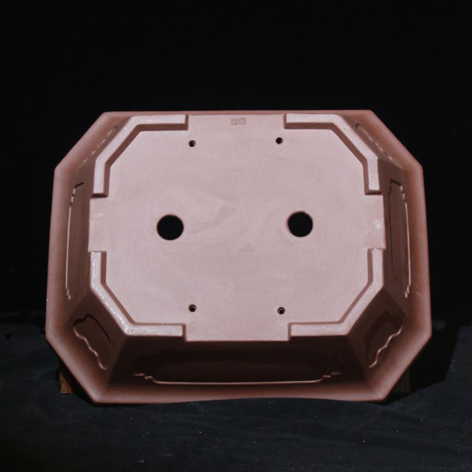 18.1" (46cm) Extra Large High-End Rectangular Bonsai Pot Handmade Bottom View