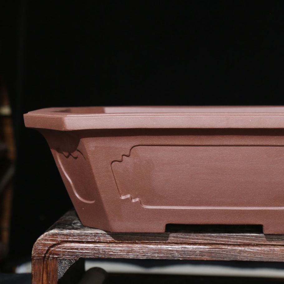 18.1" (46cm) Extra Large High-End Rectangular Bonsai Pot Handmade Close Shot