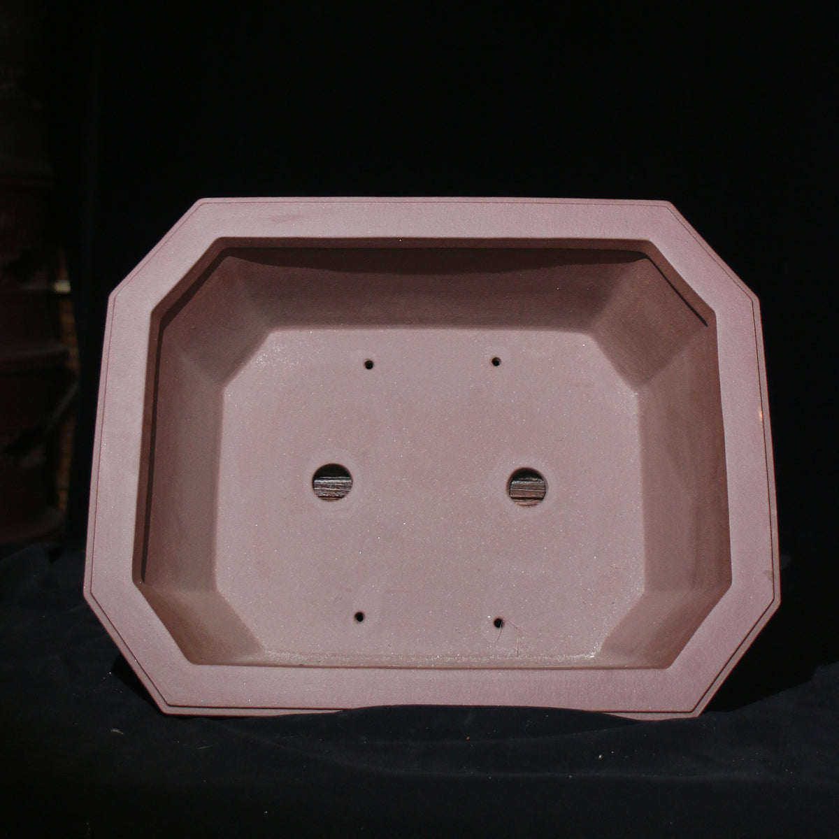 18.1" (46cm) Extra Large High-End Rectangular Bonsai Pot Handmade Inner View