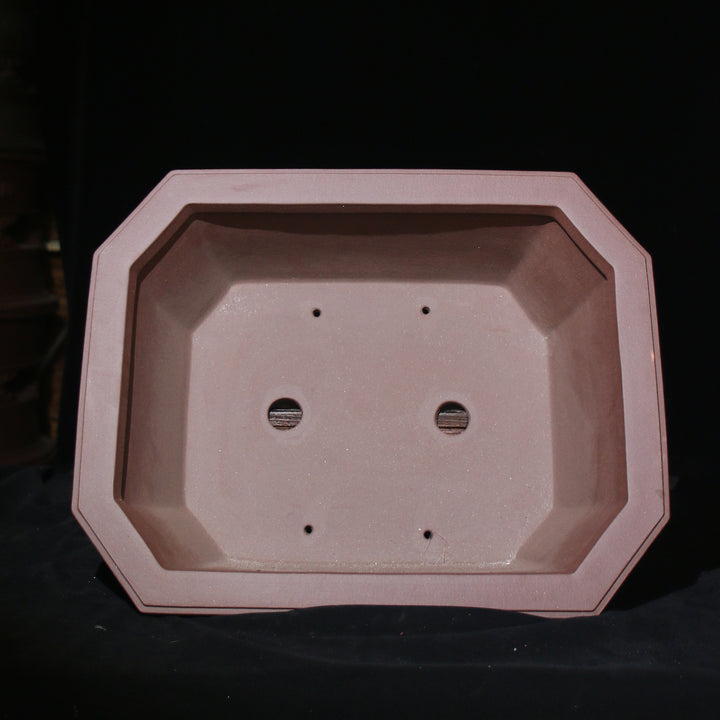 18.1" (46cm) Extra Large High-End Rectangular Bonsai Pot Handmade Inner View
