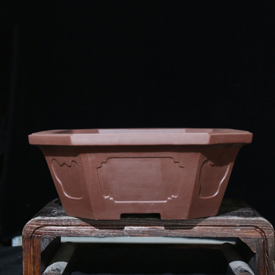 18.1" (46cm) Extra Large High-End Rectangular Bonsai Pot Handmade Opposite Side View