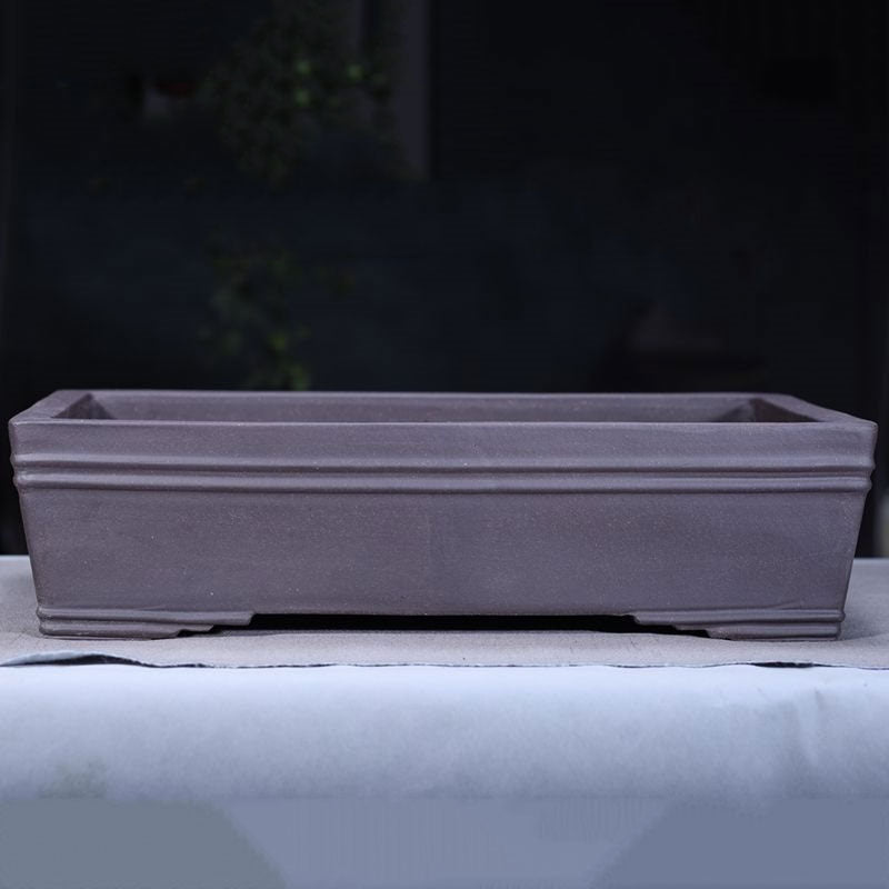 18.1" Extra Large Rectangular Traditional Yixing Clay Bonsai Pot Unglazed