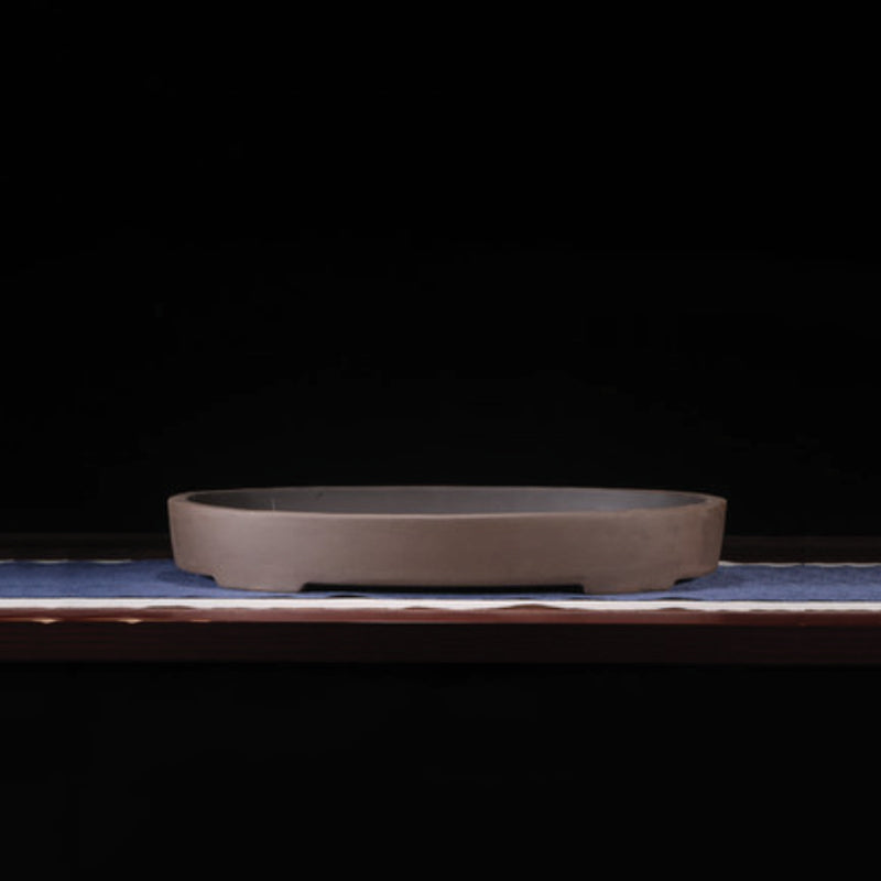 18.1 inch (46cm) Extra Large Oval Shallow Unglazed Forest Bonsai Pot