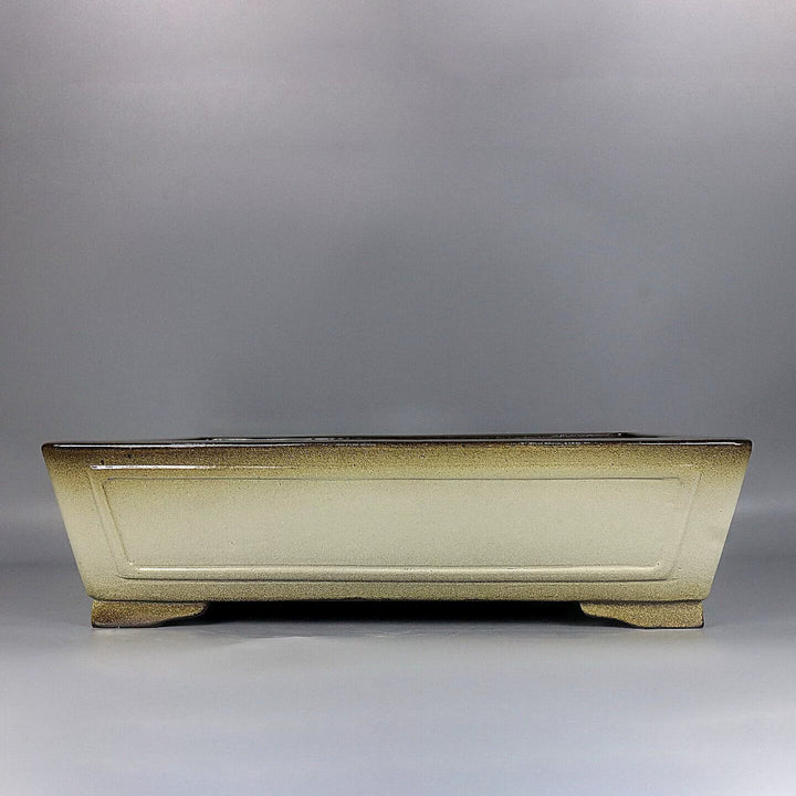 18.5 inch (47cm) Extra Large Flared Rectangular Yellow Glazed Bonsai Pot