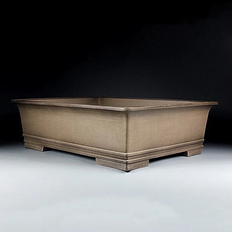 18.5 inch (47cm) Extra Large Rectangular Premium Yixing Clay Bonsai Pot Corner View
