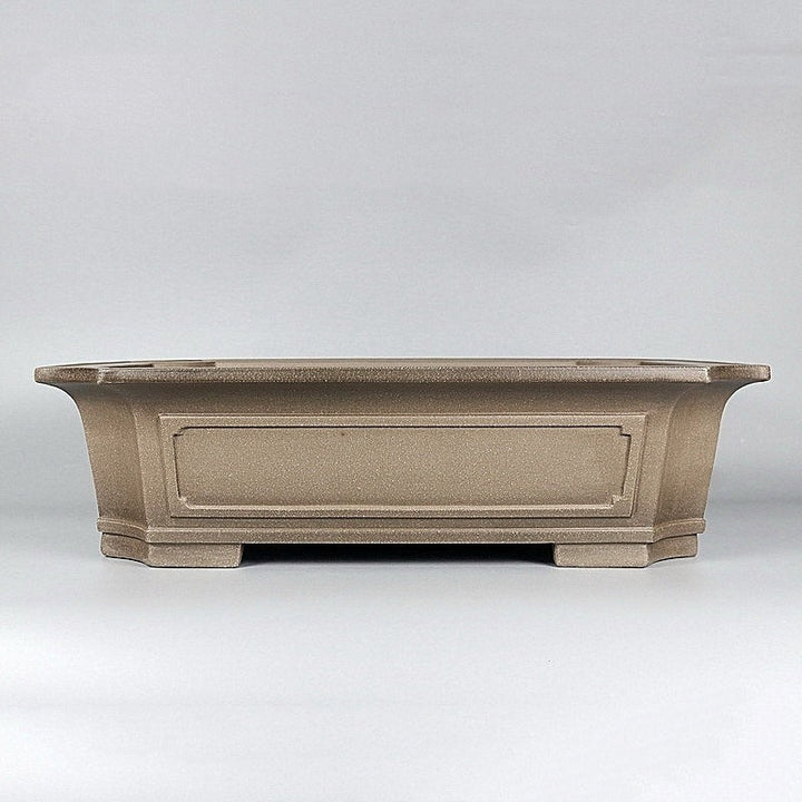 18.5 inch (47cm) Large Handmade Corner-Cut Rectangle Bonsai Pot w Paneled Design
