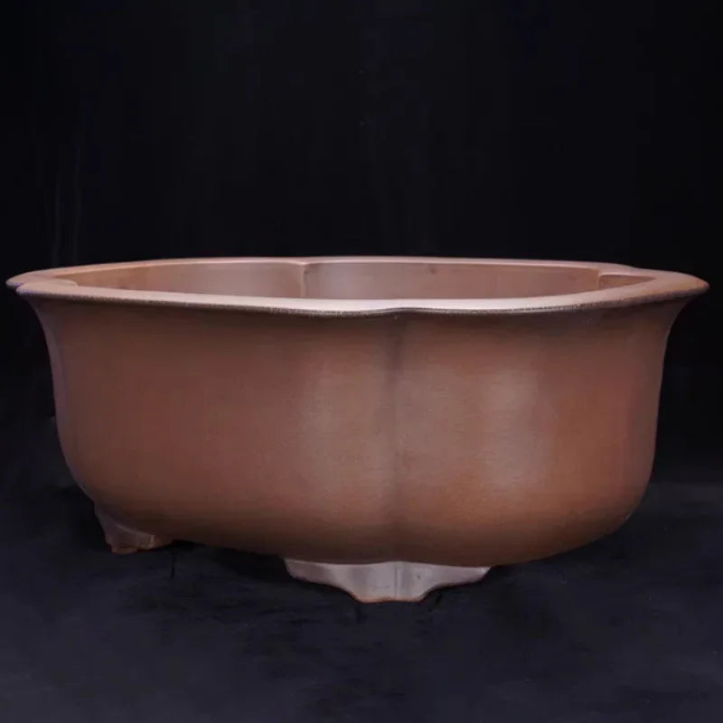 18.7 inch (47.5cm) Extra-Large Handmade Bonsai Pot w Soft-Corner Panels Corner View