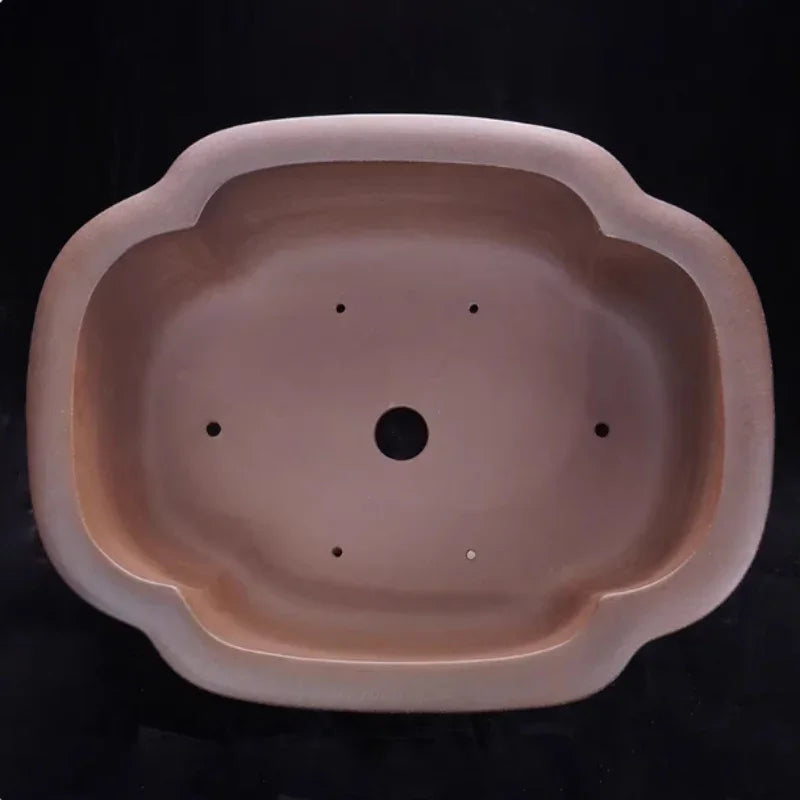 18.7 inch (47.5cm) Extra-Large Handmade Bonsai Pot w Soft-Corner Panels Inner View