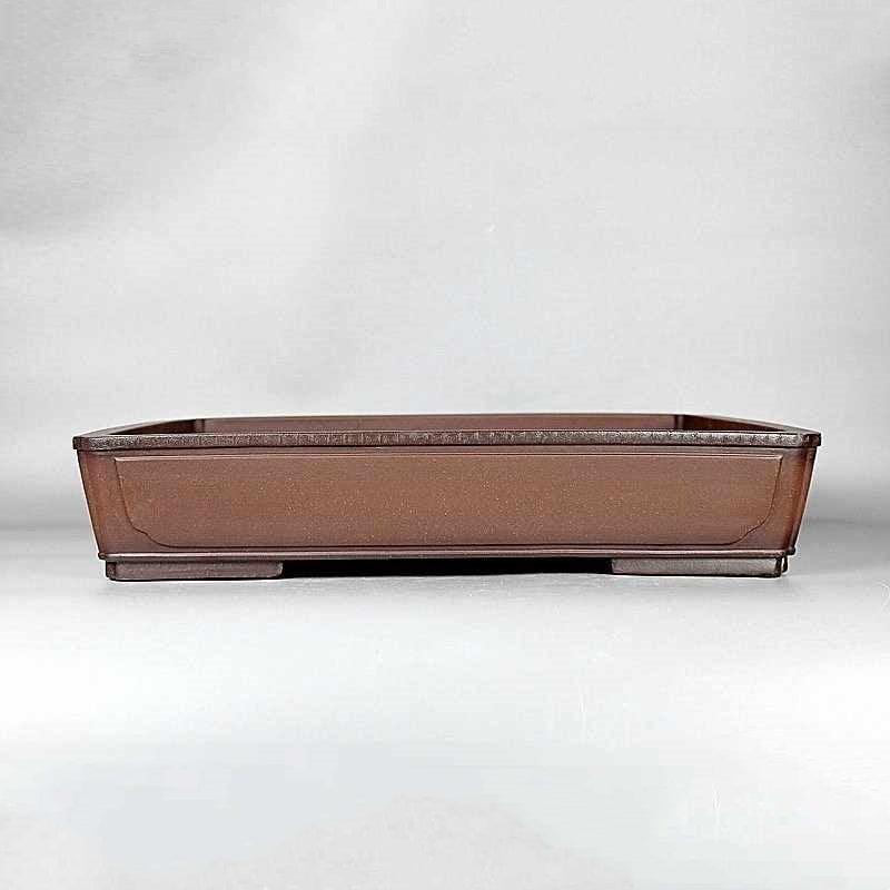 18.9 inch (48cm) Large Rectangle Shallow Bonsai Pot w Paneled Walls & Corners