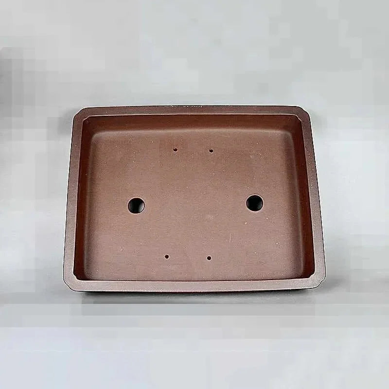 18.9 inch (48cm) Large Rectangle Shallow Bonsai Pot w Paneled Walls & Corners Inner View