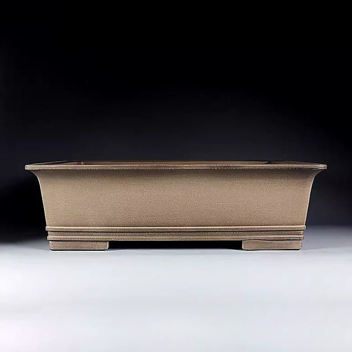 18 inch (46.5cm) Extra Large Rectangular Traditional Unglazed Bonsai Pot w Raised Lines