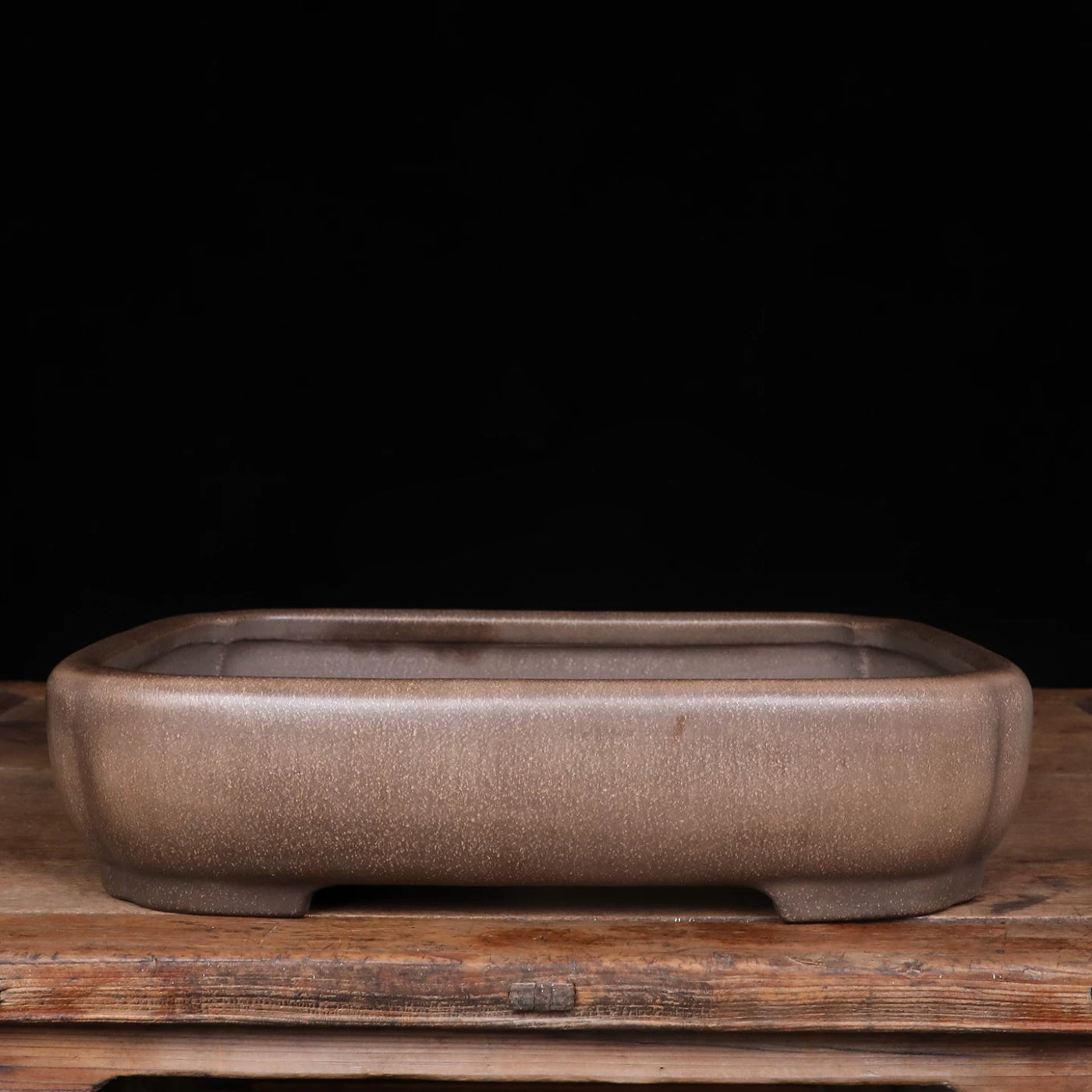 19.1 inch (48.7cm) Extra Large Indented Corner Rectangular Traditional Unglazed Bonsai Pot