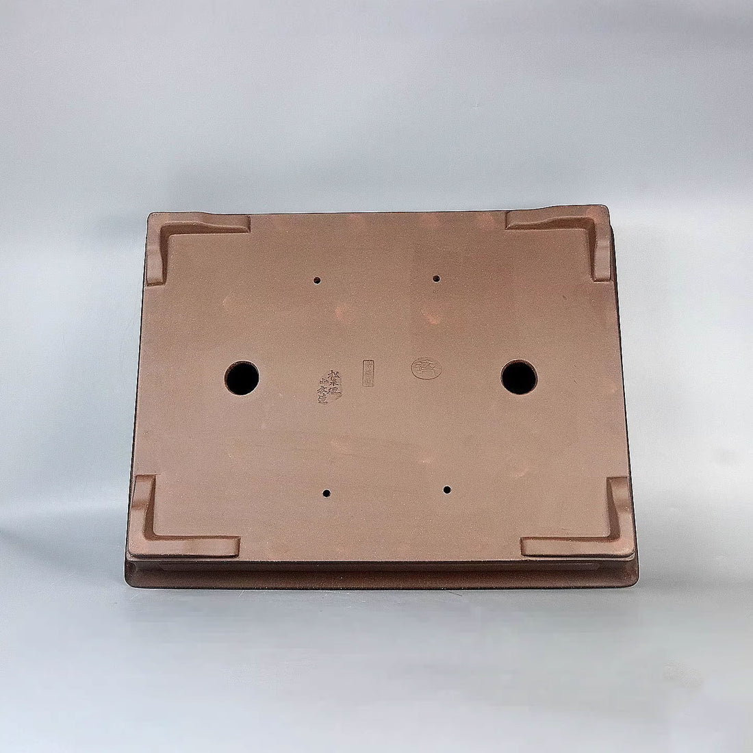 19.2 inch (49cm) Extra Large Rectangular Shallow Bonsai Pot w Panelled Walls Bottom View