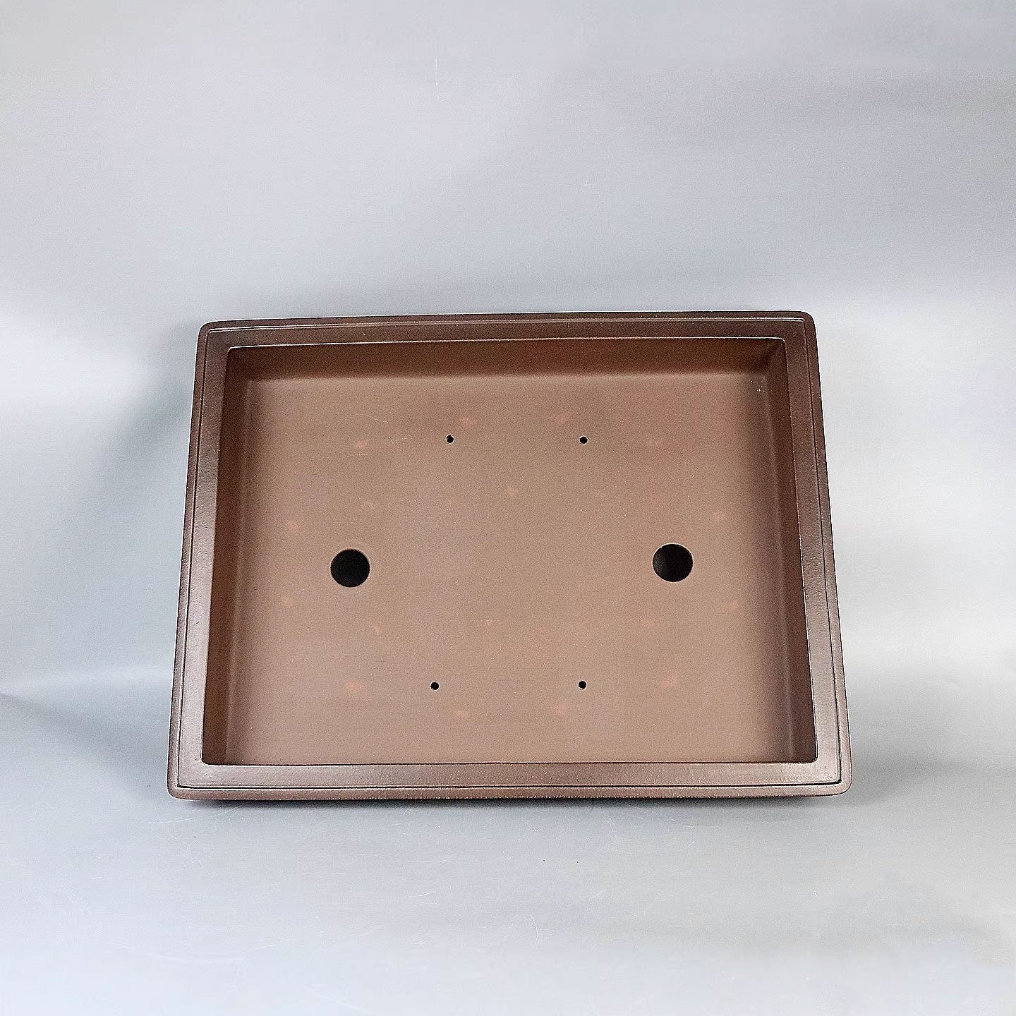 19.2 inch (49cm) Extra Large Rectangular Shallow Bonsai Pot w Panelled Walls Inner View