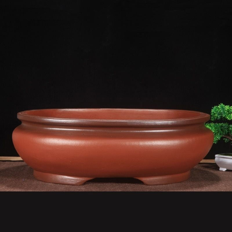 19.3" (49cm) Extra Large Oval Antique-Like Yixing Clay Bonsai Pot