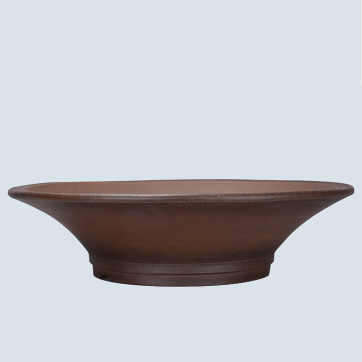 19.3 inch (49cm) Extra Large Flared Round Traditional Unglazed Bonsai Pot