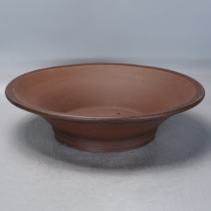 19.3 inch (49cm) Extra Large Flared Round Traditional Unglazed Bonsai Pot Top View