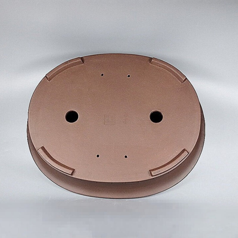 19.4 Inch (49.5 cm) Large Handmade Unglazed Antique-Style Oval Bonsai Pot Bottom View