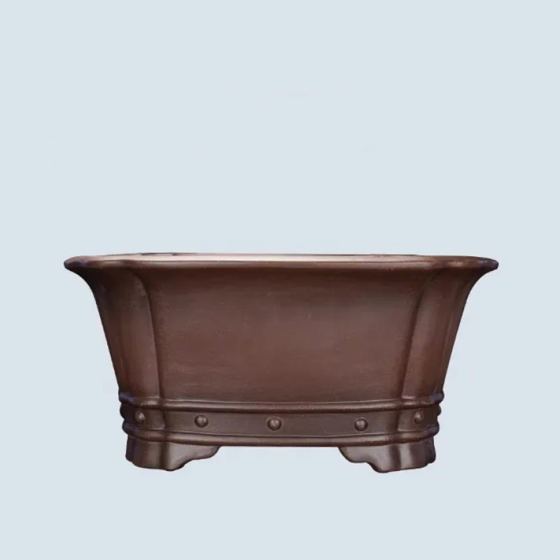 19.6 inch (50cm) Extra Large Deep Square Bonsai Pot w Riveted Detailing