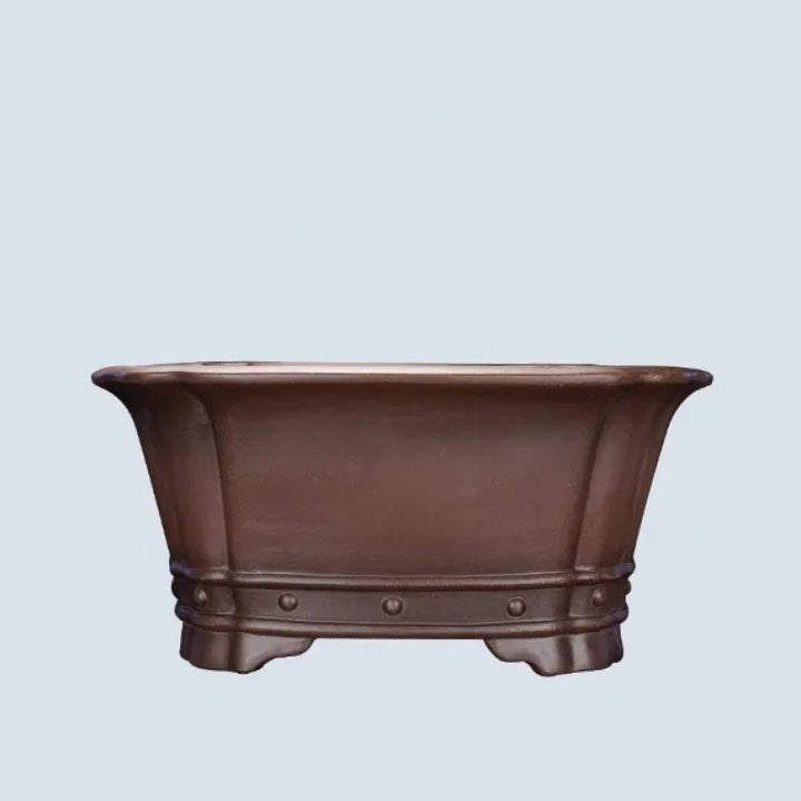 19.6 inch (50cm) Extra Large Deep Square Bonsai Pot w Riveted Detailing
