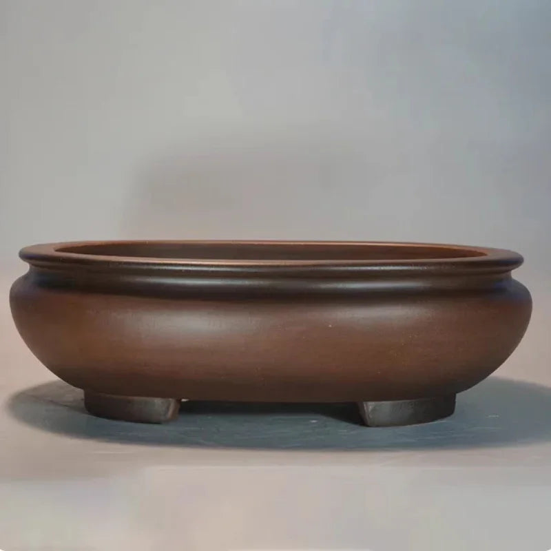 19.6 inch (50cm) Extra Large Oval Brown-Gradient Yixing Clay Bonsai Pot