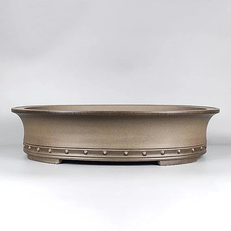 19.6 inch (50cm) Extra Large Premium Handmade Oval Studded Bonsai Pot