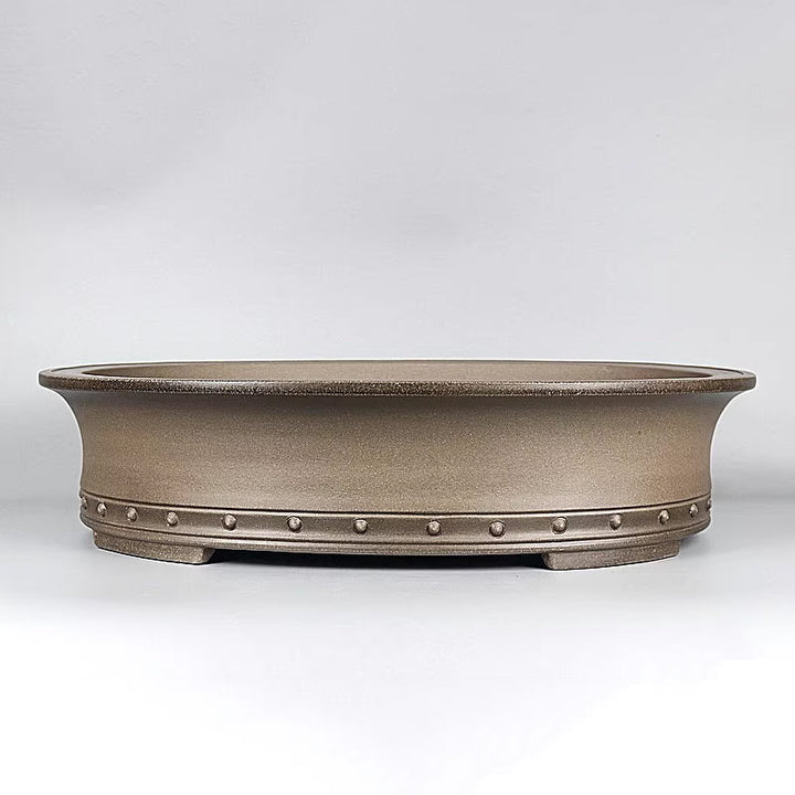 19.6 inch (50cm) Extra Large Premium Handmade Oval Studded Bonsai Pot