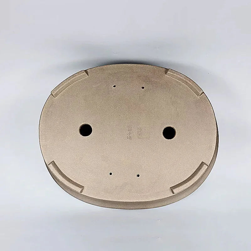 19.6 inch (50cm) Extra Large Premium Handmade Oval Studded Bonsai Pot Bottom View