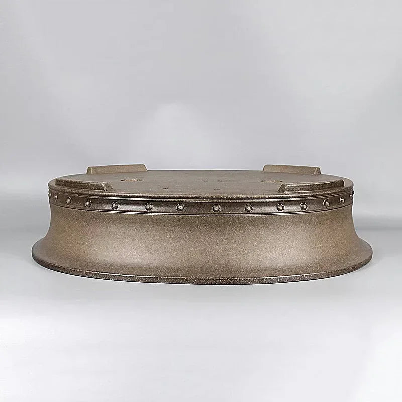 19.6 inch (50cm) Extra Large Premium Handmade Oval Studded Bonsai Pot 
Upside Down View