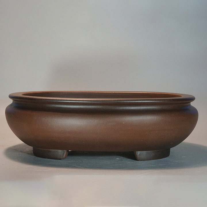 19.6 inch (50cm) Extra Large Traditional Oval Brown Dual Tone Unglazed Bonsai Pot