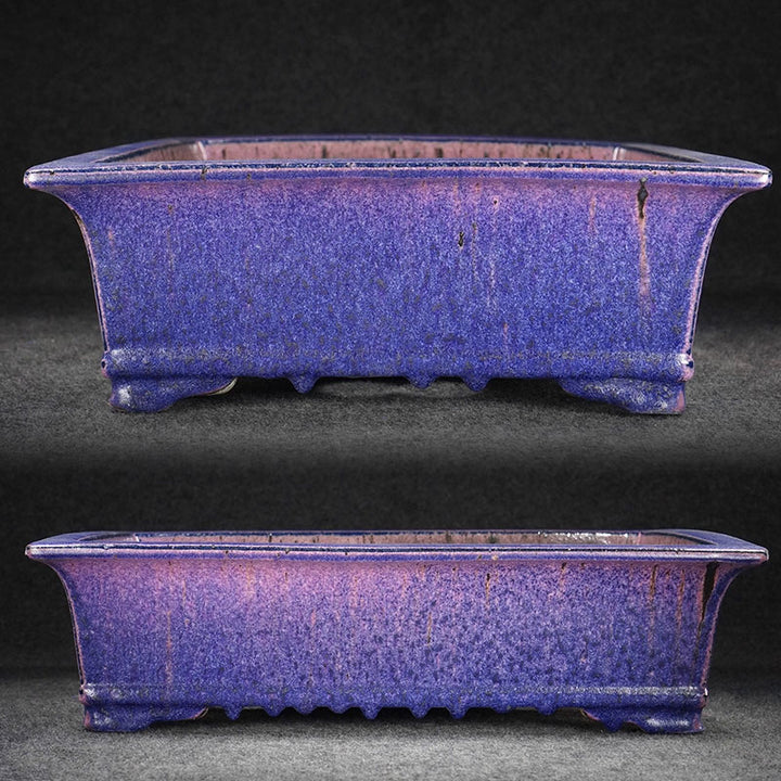 15.8" (40.3cm) Large Rectangular High-End Purple-Blue Glazed Bonsai Pot