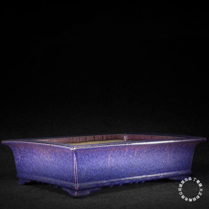 15.6" (39.6cm) Große Rechteckige Hochtemperatur Rote Glasierte Bonsai-Schale