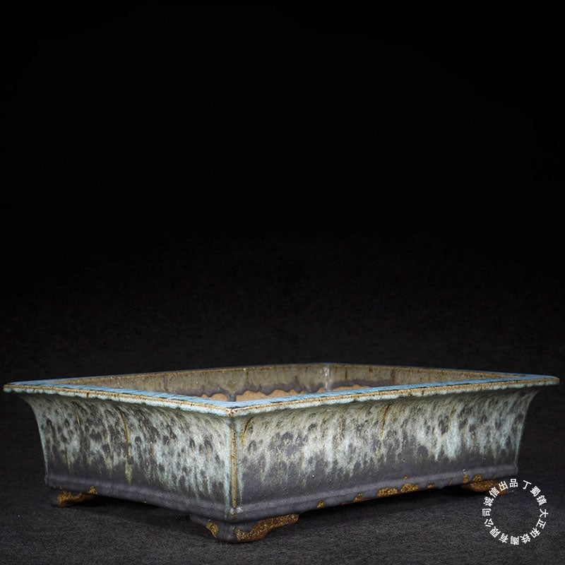 15.6" (39.6cm) Große Rechteckige Hochtemperatur Rote Glasierte Bonsai-Schale