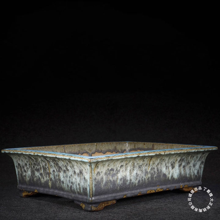 15.6" (39.6cm) Große Rechteckige Hochtemperatur Rote Glasierte Bonsai-Schale