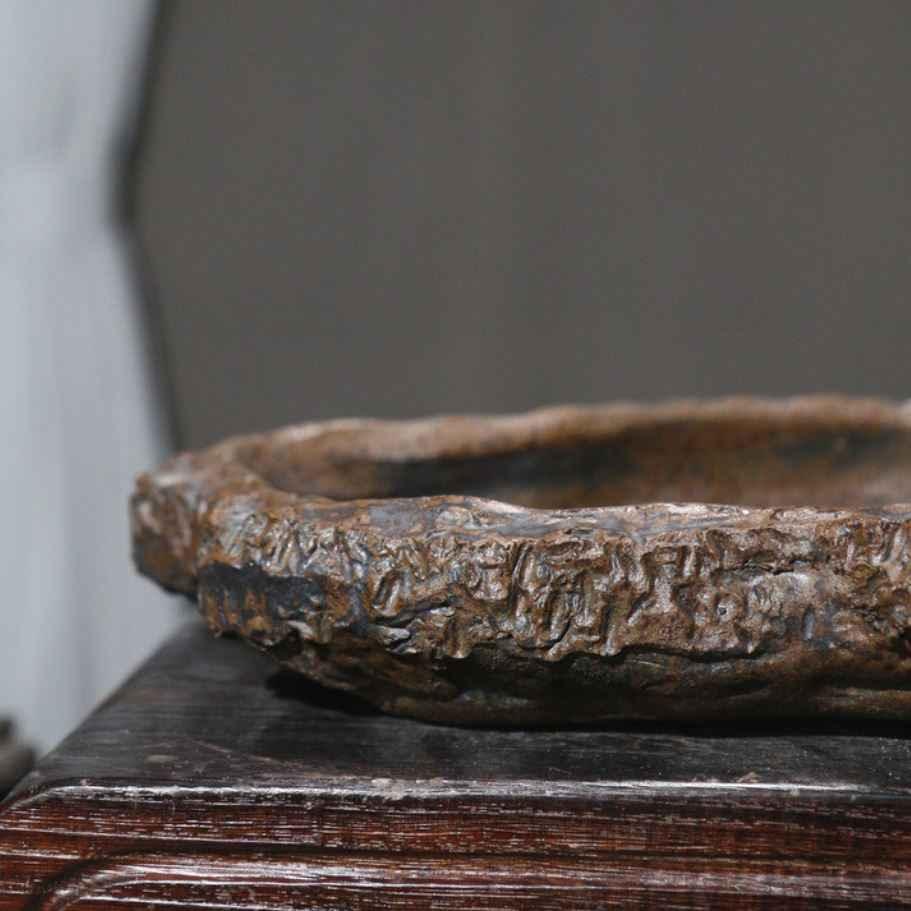 14.5" (37cm) Large Abstract Handmade Shallow Bonsai Forest Pot